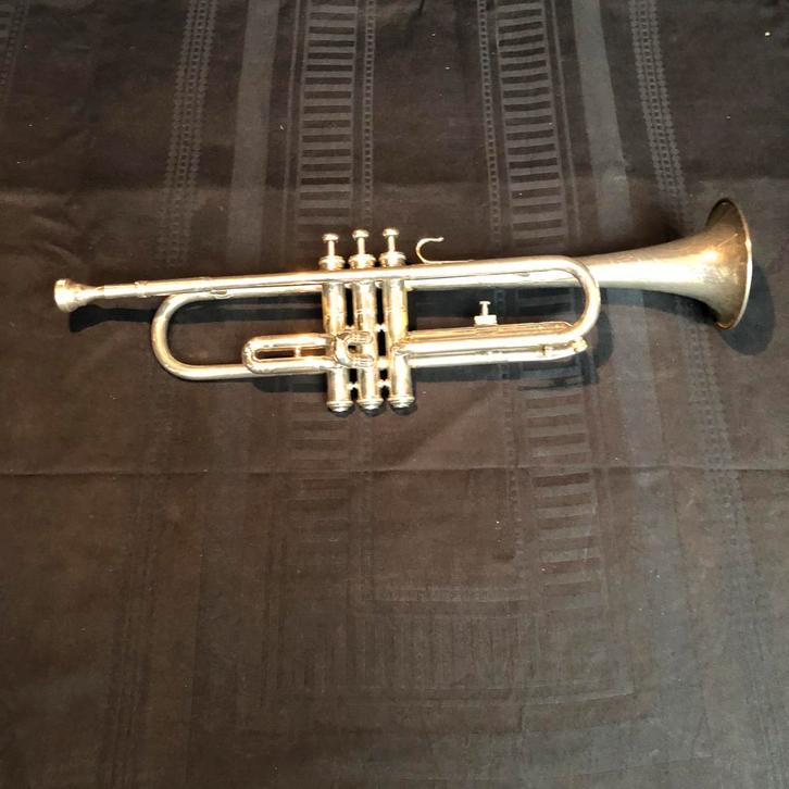 Prachtige oude zilveren Weltklang trompet - nr 686 + koffer, Muziek en Instrumenten, Blaasinstrumenten | Trompetten, Gebruikt