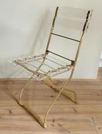 Vintage klapstoel plexiglas messing | Maison & Jardin Paris, Huis en Inrichting, Stoelen, Overige materialen, Gebruikt, Overige kleuren