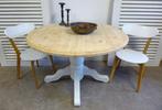 Prachtige witte  ronde uitschuifbare tafel 120- 160 cm, Huis en Inrichting, Tafels | Eettafels, Ophalen, 100 tot 150 cm, Rond
