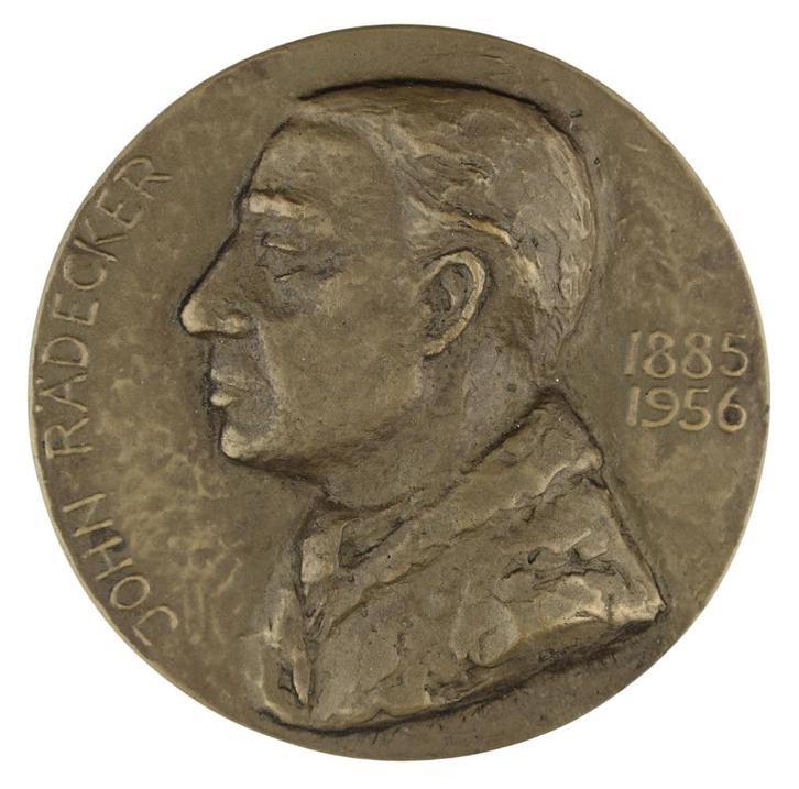 PENNING VPK 1956 Han Rädecker : John Rädecker, Postzegels en Munten, Penningen en Medailles, Brons, Nederland, Verzenden