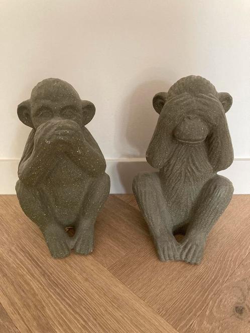 Aap Zien en Aap Zwijg groen, Huis en Inrichting, Woonaccessoires | Wanddecoraties, Zo goed als nieuw, Ophalen