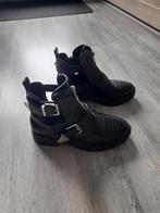 Stoere zwarte biker boots maat 36, Ophalen, Zwart, Lage of Enkellaarzen, Zo goed als nieuw