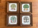 4 Westraven tegels ingelijst lente zomer herfst winter, Antiek en Kunst, Ophalen of Verzenden