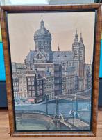 Pastel tekening/Sint Nic.Basiliek/Amsterdam/architectuur, Antiek en Kunst, Ophalen of Verzenden