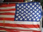 vlag Amerika oud katoen met schade 140/215 cm (346), Diversen, Vlaggen en Wimpels, Ophalen of Verzenden, Gebruikt