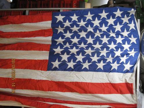 vlag Amerika oud katoen met schade 140/215 cm (346), Diversen, Vlaggen en Wimpels, Gebruikt, Ophalen of Verzenden
