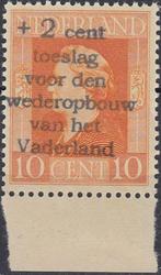 Nederland- 1944- Bevrijdingszegel- NVPH-433 - Opdruk - P -, Verzenden, Na 1940, Postfris