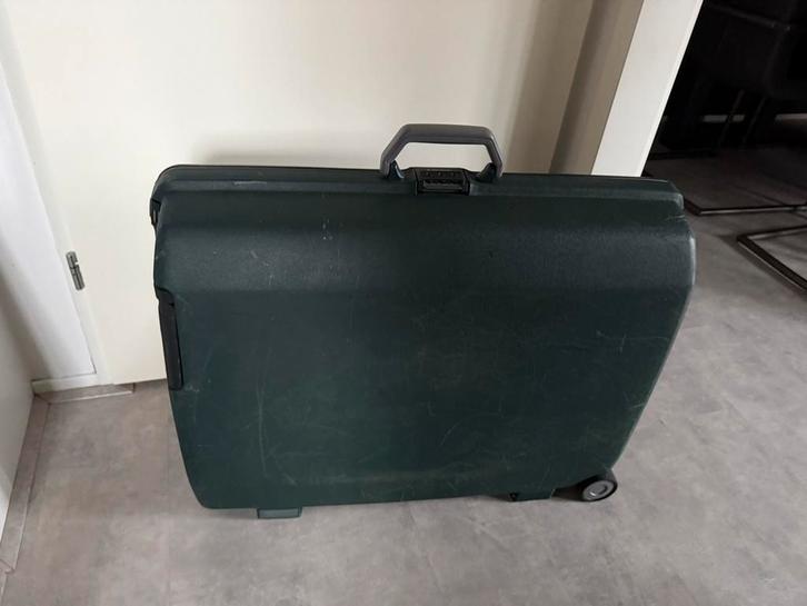 Donkergroene Samsonite Koffer met wieltjes, Sieraden, Tassen en Uiterlijk, Koffers, Gebruikt, Hard kunststof, 50 tot 60 cm, 35 tot 45 cm