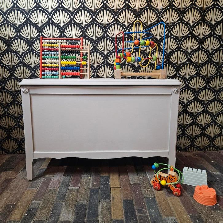 Leuke beige houten kinder speelgoedkist, Kinderen en Baby's, Kinderkamer | Overige Meubels, Zo goed als nieuw, Overige typen, Ophalen