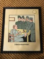 Ziekenrapport prent jaren 50 , achte glas in lijst . maat :, Ophalen of Verzenden