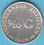 Nederlandse Antillen 1/10 gulden 1963 Juliana zilver, Koningin Juliana, Verzenden, Zilver, 10 cent