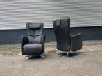 Twee zwarte leren relax fauteuils / relax stoelen, Ophalen, Nvt, Nvt, Nvt