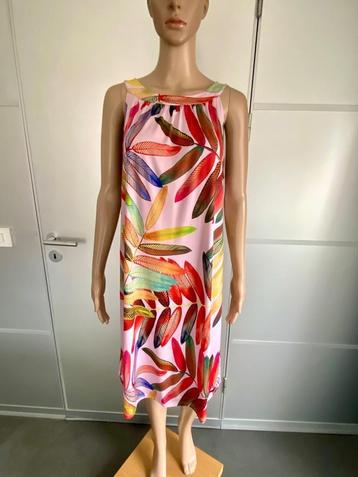 J397 Made in Italy maat L=42/44 jurk jurkje zomer rood/groen beschikbaar voor biedingen