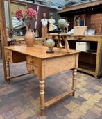 Antiek geloogd grenen, bureau, 4 lades, werktafel, patina, Ophalen
