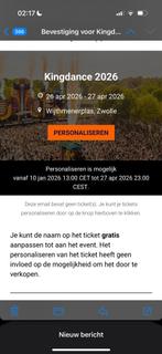 Kingdance zwolle 26 april 2x, Tickets en Kaartjes, Twee personen, Cadeaubon