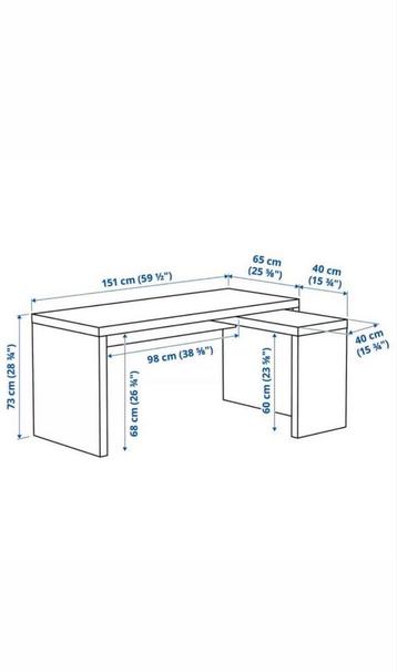 Ikea Malm Bureau - Wit - afbeelding 3