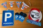 Pensioen versiering slingers en borden, Ophalen of Verzenden, Gebruikt, Versiering, Overige