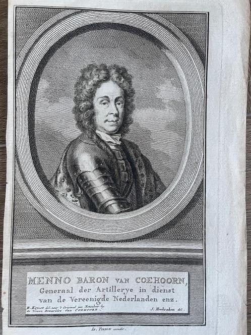 Menno Baron van Coehoorn (1641-1704) / Britsum Friesland, Antiek en Kunst, Kunst | Etsen en Gravures, Ophalen of Verzenden