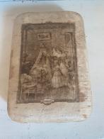 Prachtig oud Frans zijden doosje, met serene afbeelding, Antiek en Kunst, Ophalen of Verzenden