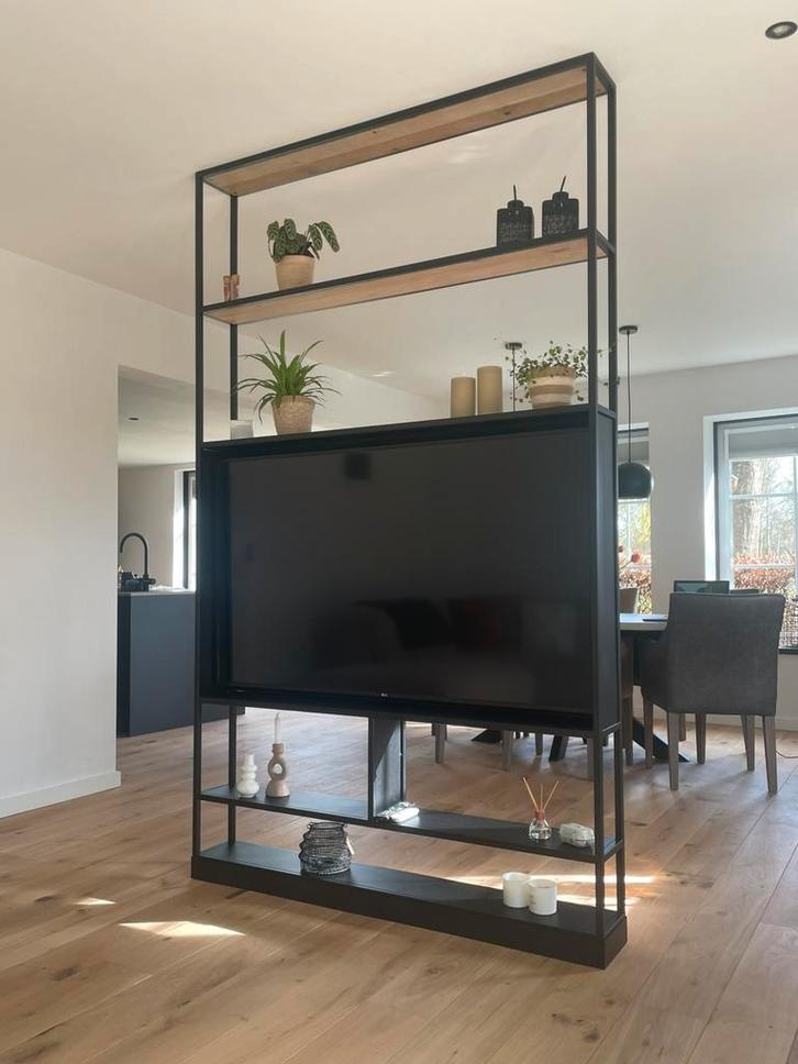 Roomdivider televisie meubel op maat gemaakt, Huis en Inrichting, Kasten | Televisiemeubels, Nieuw, Eikenhout, Glas, Metaal, Overige materialen