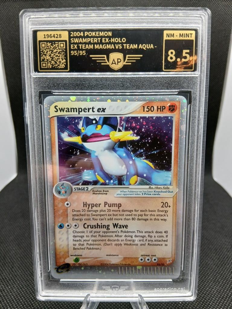 Swampert ex - Holo - NM-Mint 8.5 - Pokémon kaart, Ophalen of Verzenden, Zo goed als nieuw, Losse kaart, Foil