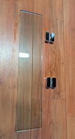 Glazen wandplank met chromen plankdragers (60x12 cm), Ophalen of Verzenden, Gebruikt