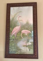 Flamingo’s, jugendstil/art deco, prent, prachtige lijst, Ophalen of Verzenden