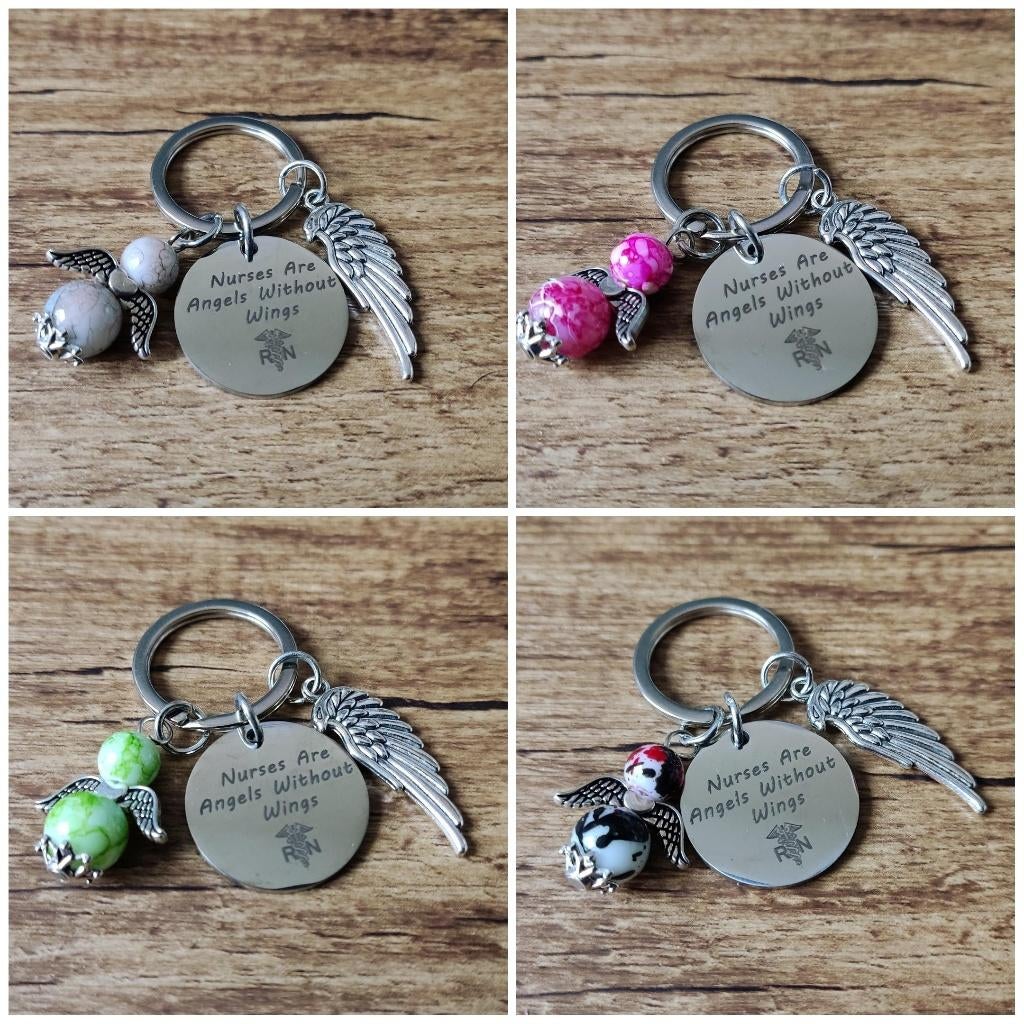 Sleutelhanger Nurses are angels without wings guardian angel, Verzenden, Nieuw, Overige typen
