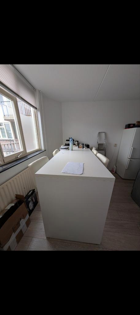 Luxe hoge witte tafel, Huis en Inrichting, Tafels | Statafels, Zo goed als nieuw, Ophalen of Verzenden