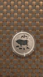 Lunar II 2019 Zilveren Munt - Jaar van het Varken, Ophalen of Verzenden, Zilver