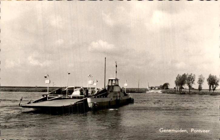 Genemuiden - Pontveer, Verzamelen, Ansichtkaarten | Nederland, Gelopen, Overijssel, 1940 tot 1960, Ophalen of Verzenden
