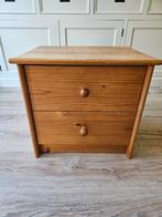 Houten nachtkastje met 2 lades, B46xD37xH42cm, Ophalen, Gebruikt, 45 tot 65 cm, Minder dan 55 cm