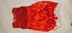 Kerstjurk met veren onderkant, Kinderen en Baby's, Kinderkleding | Maat 122, Ophalen of Verzenden, Gebruikt, Jongen of Meisje