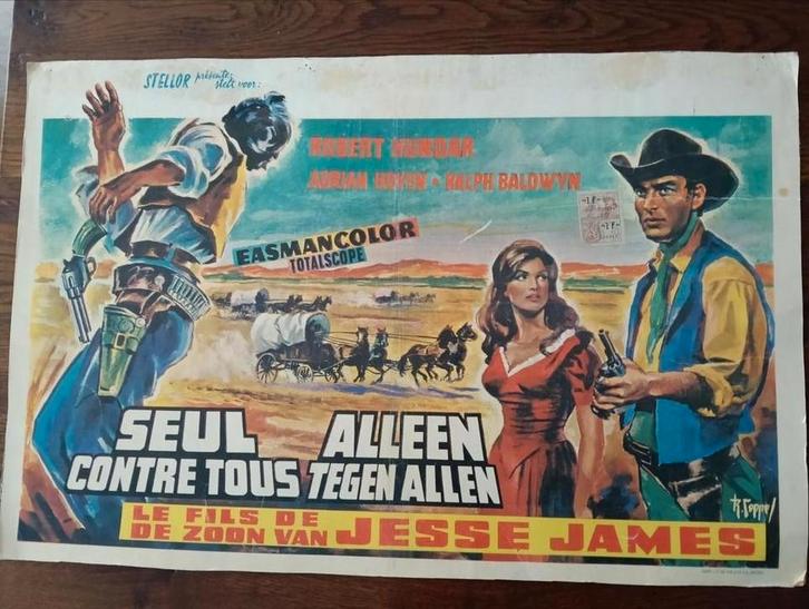 Film Poster: Seul Contre Tous - Jesse James, Verzamelen, Posters, Gebruikt, Film en Tv, A1 t/m A3, Rechthoekig Staand, Ophalen of Verzenden