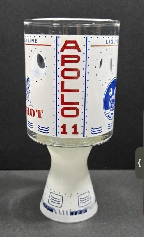 2 x Vintage Apollo 11 Glas - Maanlanding 1969, Huis en Inrichting, Ophalen of Verzenden, Gebruikt, Glas, Minder dan 100 cm