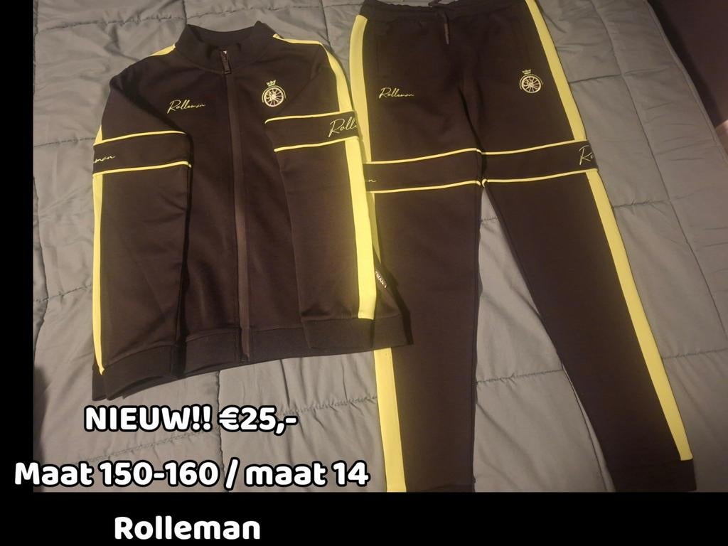 Rolleman trainingspak, zwart met geel NIEUW maat 150-160, Ophalen of Verzenden, Nieuw, Jongen of Meisje