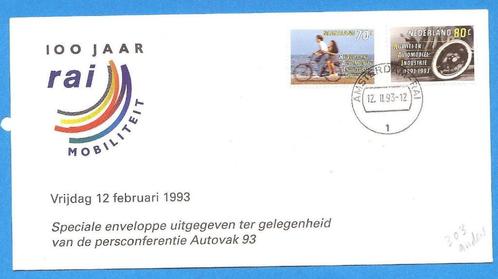 Nederland 1993 532 100 RAI Autovak fiets, Postzegels en Munten, Brieven en Enveloppen | Nederland, Envelop, Ophalen of Verzenden