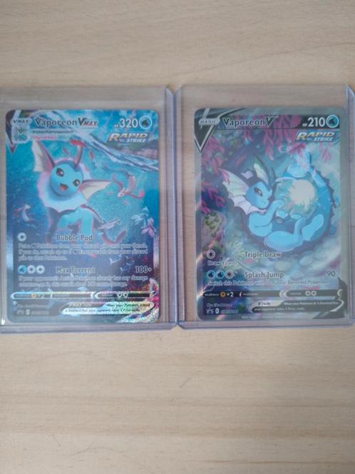 Pokemon TCG Vaporeon VMAX SWSH181 + Vaporeon V SWSH182, Hobby en Vrije tijd, Verzamelkaartspellen | Pokémon, Zo goed als nieuw