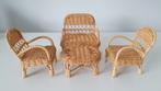 Vintage Barbie rieten rotan meubels uit 80s, Ophalen of Verzenden, Gebruikt