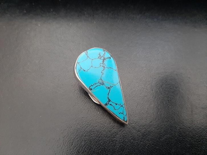 zilveren oorbel met turkoois, helaas heb ik er maar 1 van., Sieraden, Tassen en Uiterlijk, Oorbellen, Zo goed als nieuw, Knopjes of Stekers