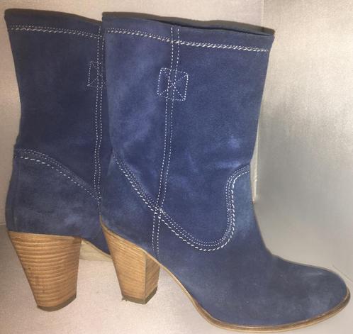 blauw suede cowboy enkel laars mt 37, Kleding | Dames, Schoenen, Zo goed als nieuw, Lage of Enkellaarzen, Blauw, Ophalen