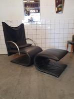 Vintage design fauteuil, 'Zen chair' van Ligne Roset, Leer, Ophalen of Verzenden, Zo goed als nieuw