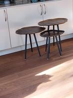 Leuke set van 3 bijzettafeltjes - Troubadour, Huis en Inrichting, Tafels | Bijzettafels, Minder dan 45 cm, Minder dan 55 cm, Metaal of Aluminium