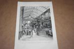 3 antieke gravures - Café Krasnapolsky Amsterdam - 1884 !!, Antiek en Kunst, Ophalen of Verzenden