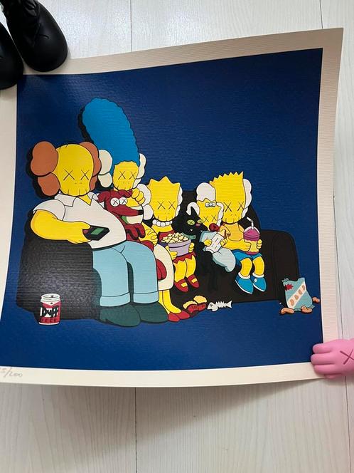 Kaws the kimpsons lithografie 125/200, Antiek en Kunst, Kunst | Litho's en Zeefdrukken, Ophalen of Verzenden