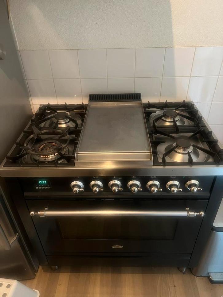 Boretti Gasfornuis met Bakplaat, Witgoed en Apparatuur, Fornuizen, Gebruikt, Vrijstaand, Gas, 4 kookzones, 85 tot 90 cm, 60 cm of meer