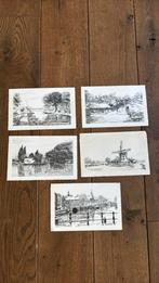 Pentekeningen van Hillegersberg en Delfshaven - Rotterdam, Antiek en Kunst, Ophalen of Verzenden