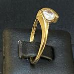 Gouden ring | 14K | 2,09 gr | slagring | zirkonia | 354707, Goud, 18 tot 19, Goud, Ophalen of Verzenden