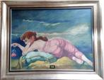 vintage halfnaakt schilderij xl 1953, Antiek en Kunst, Kunst | Schilderijen | Klassiek, Ophalen