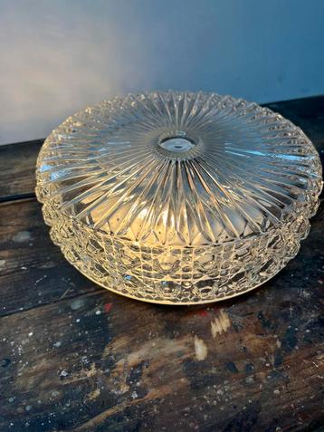 Vintage grote kristalglazen Italiaanse plafond lamp beschikbaar voor biedingen